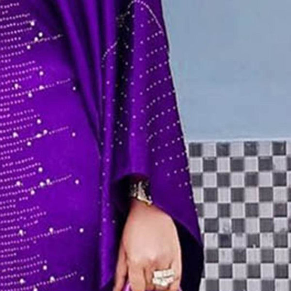 Dot Round Neck Batwing Sleeve Floor-Length Plain Women's Maxi Dress