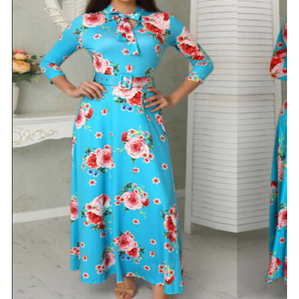 Floral Bohemian Printed V-Neck Casual Maxi Dress