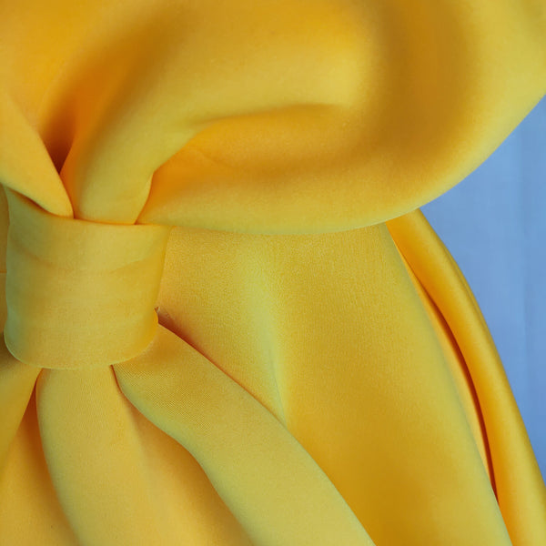 Irregular Yellow Sleeveless Bowtie Spaghetti Strap Pleated Dress