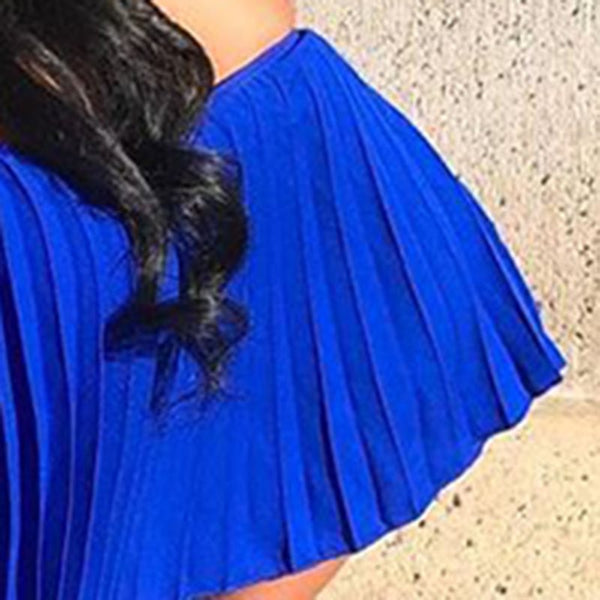 Off Shoulder Pleated Floor-Length Bohemian Women's Dress