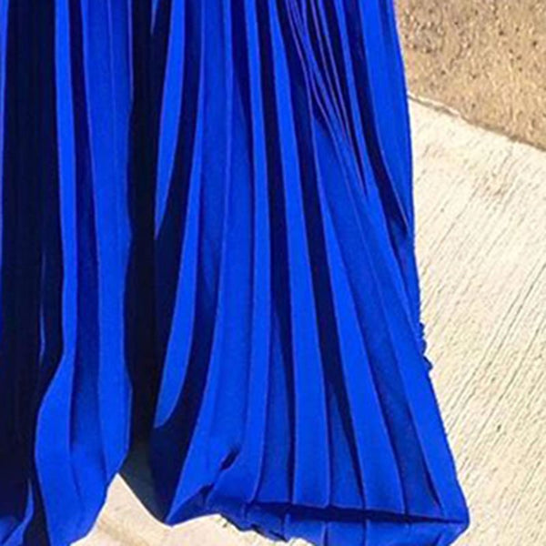 Off Shoulder Pleated Floor-Length Bohemian Women's Dress