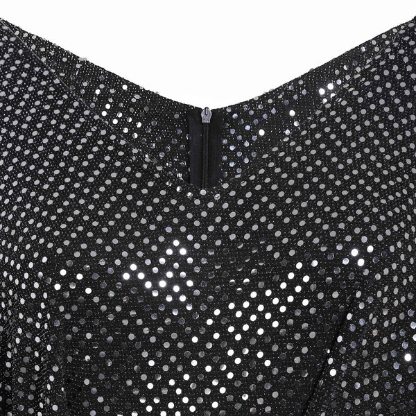 Gray Long Pencil High Waist Backless Sequin Glitter Maxi Dress