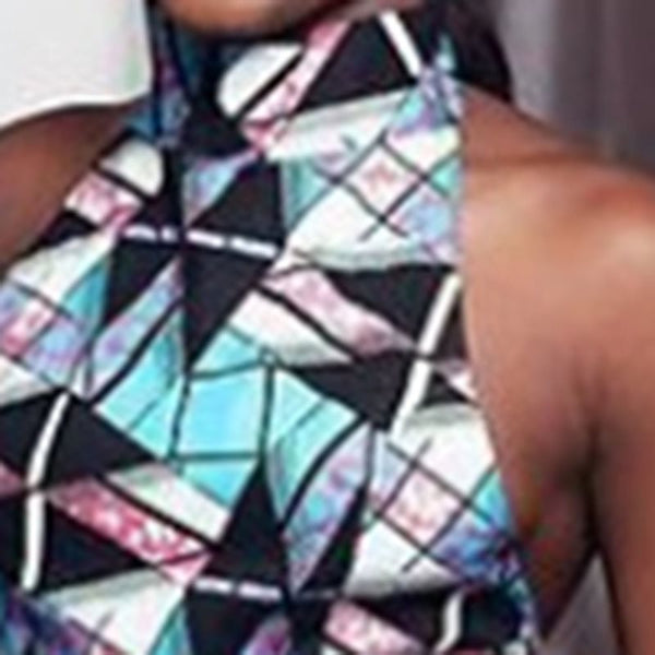 Plaid Print Backless Floor-Length Sleeveless Maxi Dress