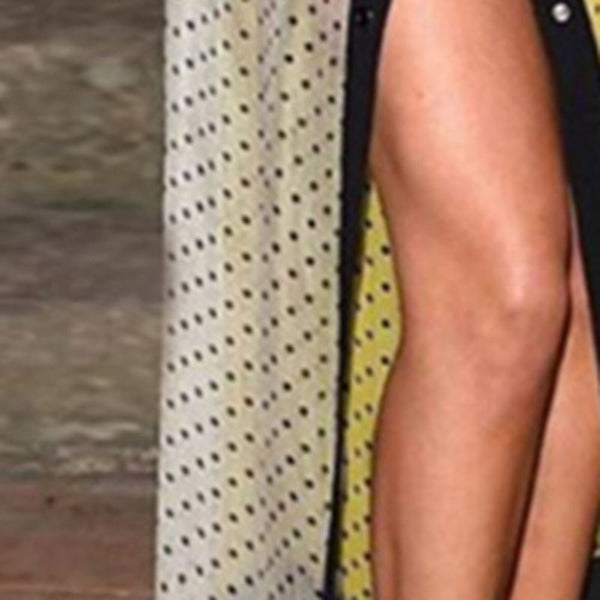 Fall Long Sleeve Polka Dot Print Color Block Maxi Dress