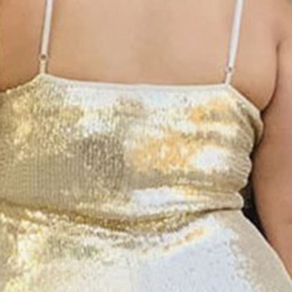 Spaghetti Strap Tassel Sleeveless Plain Pullover Sequins Dress