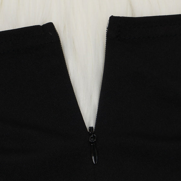 Backless Rhinestone Pencil Patchwork Stand Collar Women's Dress