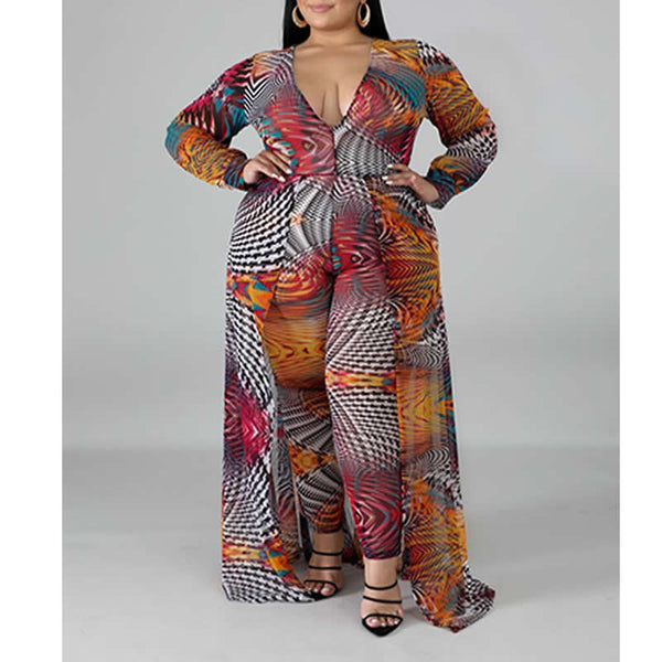 Overalls High-End V-Neck Long Sleeve High Waist Jumpsuits