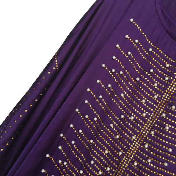 Dot Round Neck Batwing Sleeve Floor-Length Plain Women's Maxi Dress