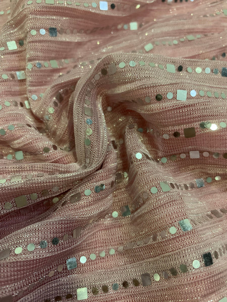 Deep V-Neck Pink Sequins Elegant A-Line Long Women's Dress