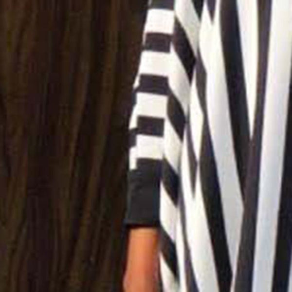 Zebra Stripe Printed Loose Batwing Sleeve Floor-Length Maxi Dress