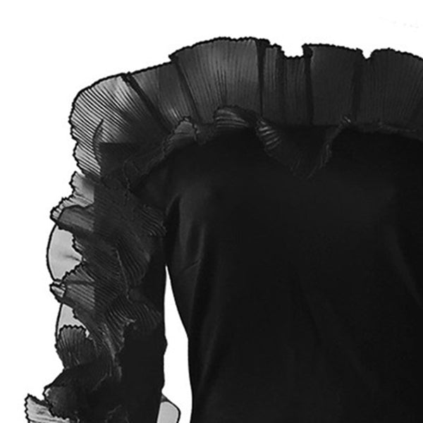 Off Shoulder Purple Elegant Cocktail Long Sleeve Women's Dress