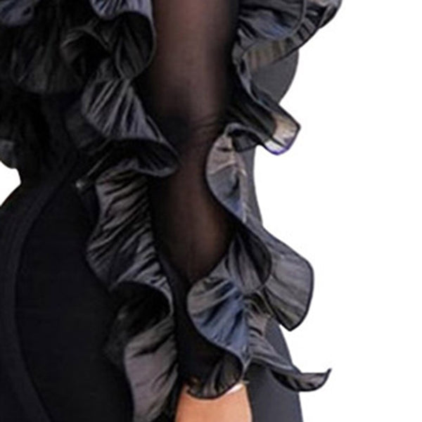 Off Shoulder Purple Elegant Cocktail Long Sleeve Women's Dress