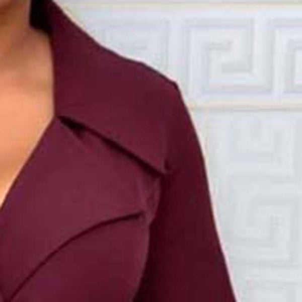 Mid-Calf Belt Plain V-Neck A-Line Pullover Maxi Dress