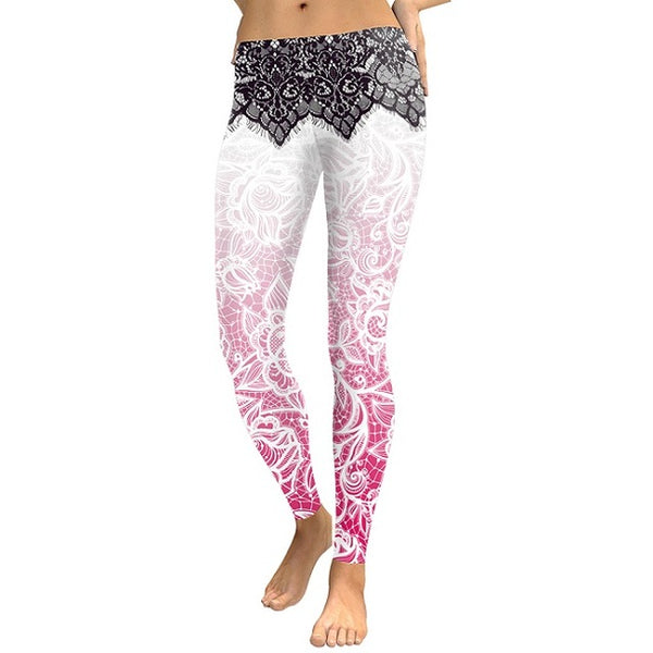 Sexy Mandala Flower 3D Digital Printing Pencil Pants