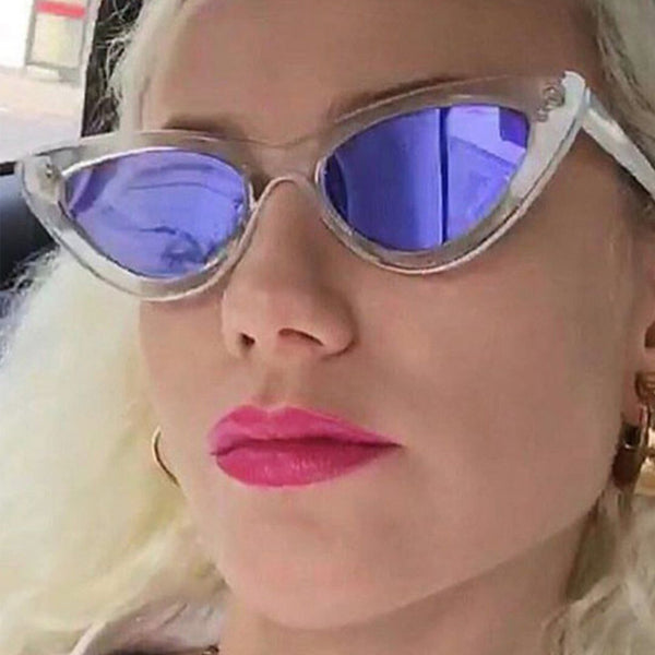 Retro Cat Eyes Mirror Gradient Lens Eyewear