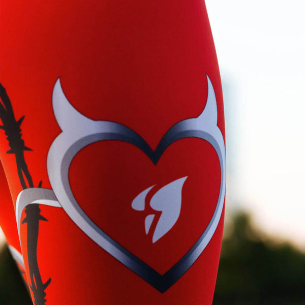 Red Black Patchwork Sporting Pants Printed Leggings