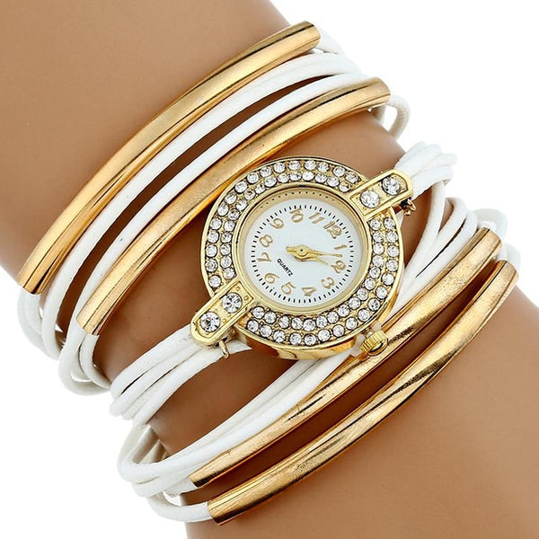 Gold filled Faux Leather Quartz Watch