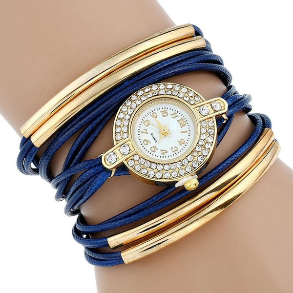 Gold filled Faux Leather Quartz Watch