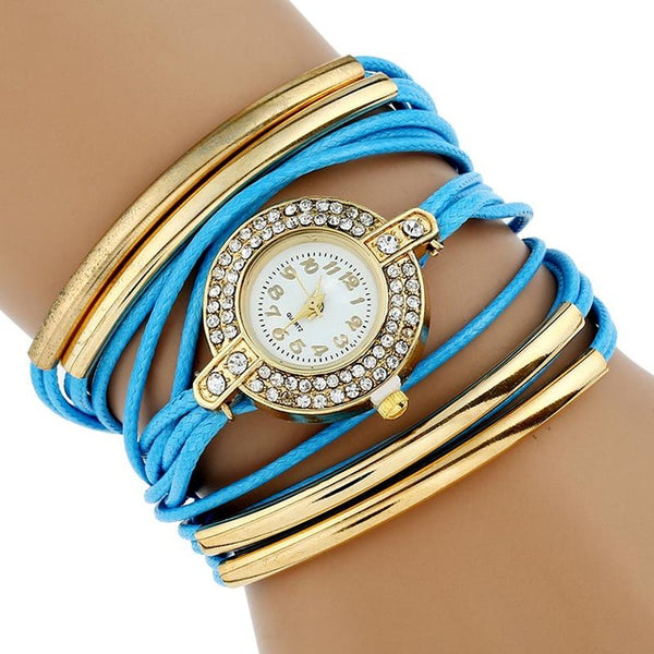 Gold filled Faux Leather Quartz Watch