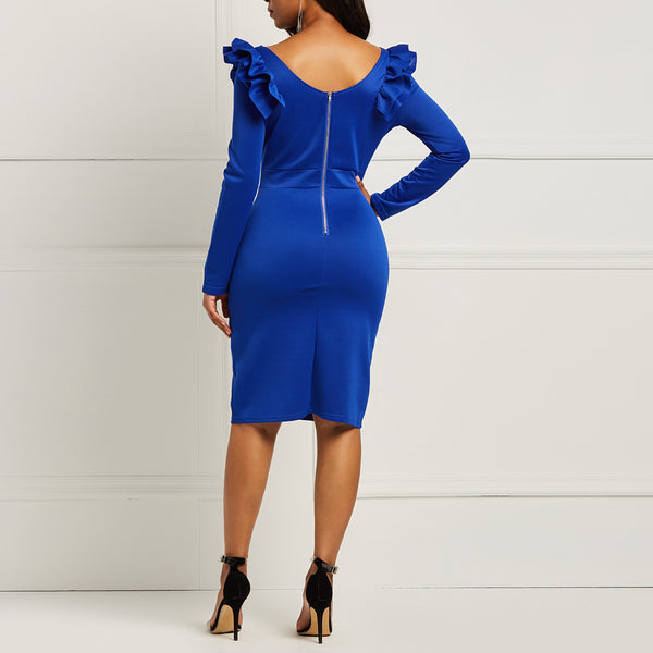 Red Pullover Pleated Backless Bodycon Dresses