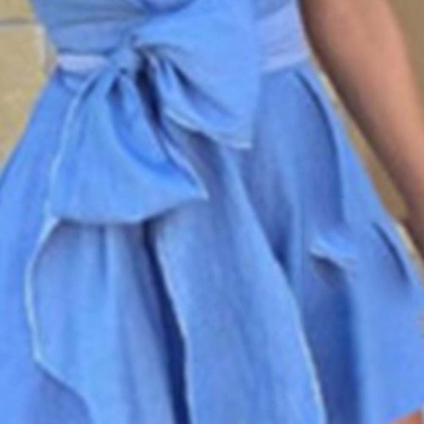 Sleeveless Denim Jeans Deep V Neck Cocktail Mini Dress